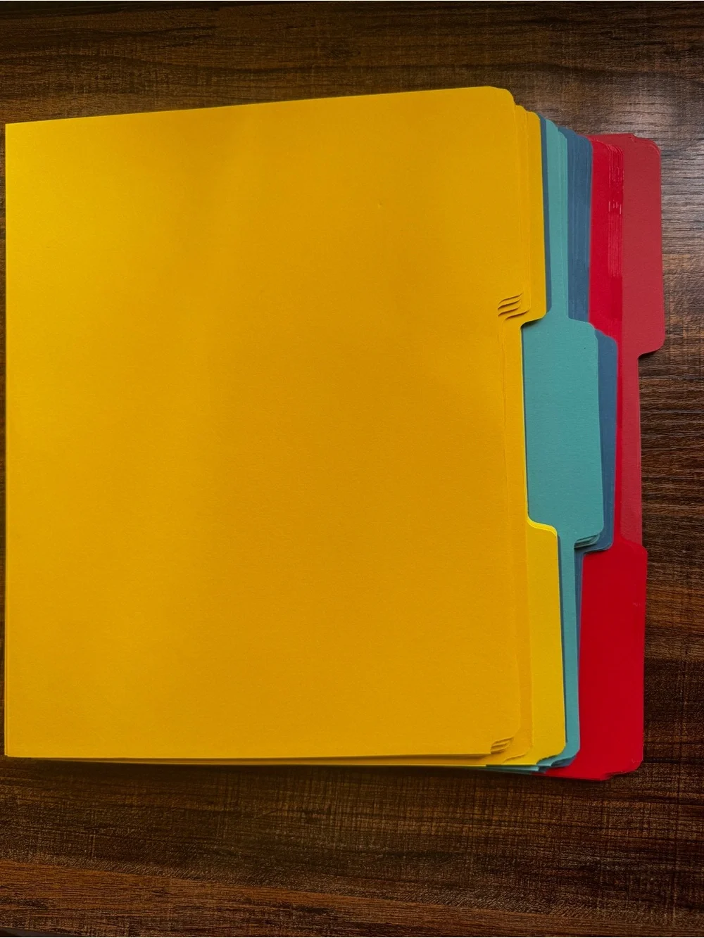 Assorted Color 3-Tab File Folders - 50 Count